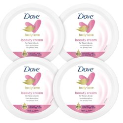 Dove Lotion, Beauty Cream - Light, Fast-Absorbing Face and Body Cream for Normal to Dry Skin, 24-Hour Moisture, Luxuriously Scented Face Cream, Hand & Body Lotion, Travel Size, 2.53 Fl Oz (Pack of 4)